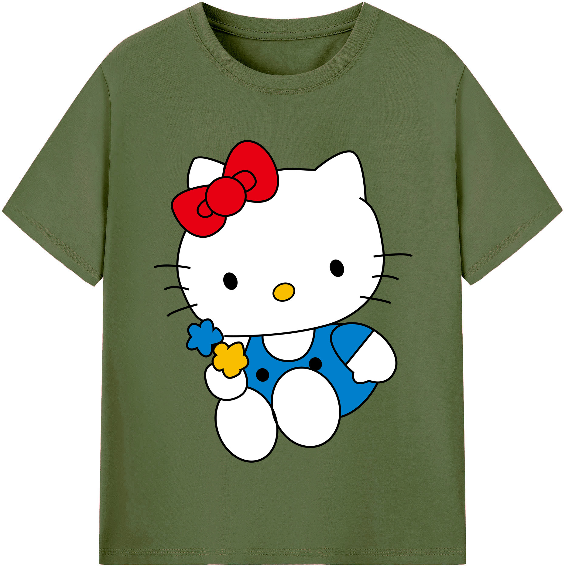 （画像用） Hello Kitty ハローキティ 綿100％半袖Tシャツ（フロントプリント）